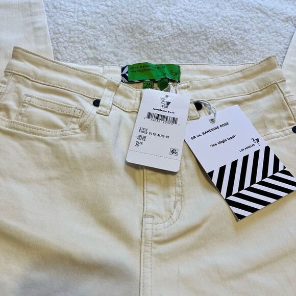 Free People Sandrine Rose Womens Cream High Rise Stretch‎ Skinny Jeans Size 25 - Picture 4 of 10